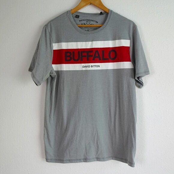 Buffalo David Bitton T-Shirt Men's Size L Gray - Picture 1 of 9